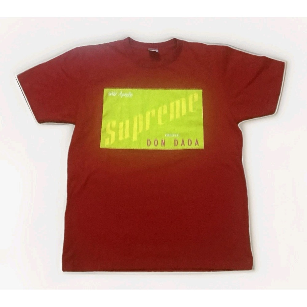 Rare SUPREME Don Dada T Shirt Red Wild Apache Box Dancehall Mens Large Authentic